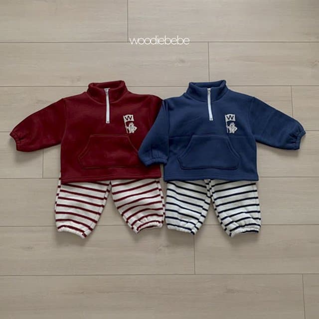 Woodie - Korean Children Fashion - #kidsstore - Flag Bear Top Bottom Set - 9