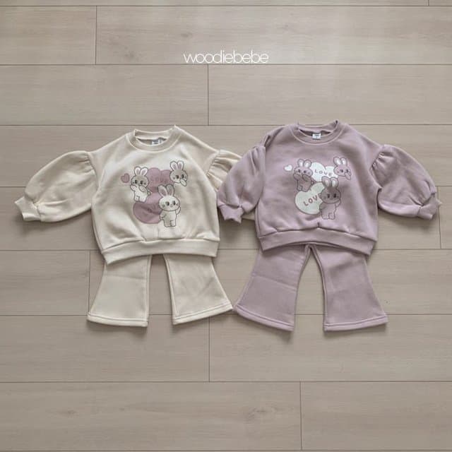 Woodie - Korean Children Fashion - #kidsstore - Love Heart Top Bottom Set  - 7