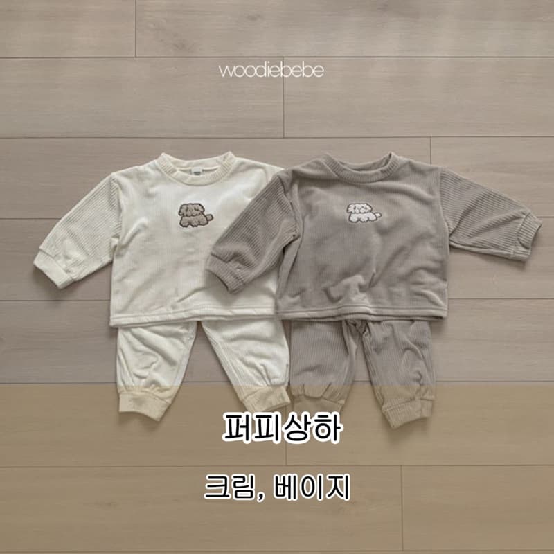 Woodie - Korean Children Fashion - #magicofchildhood - Puppy Top Bottom Set