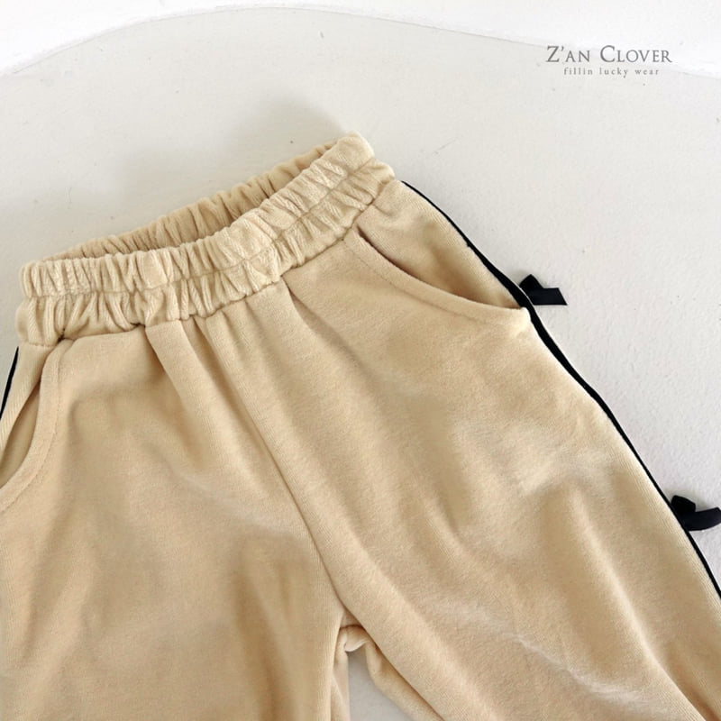 Zan Clover - Korean Children Fashion - #kidzfashiontrend - Ribbon Beloa Training Pants - 7