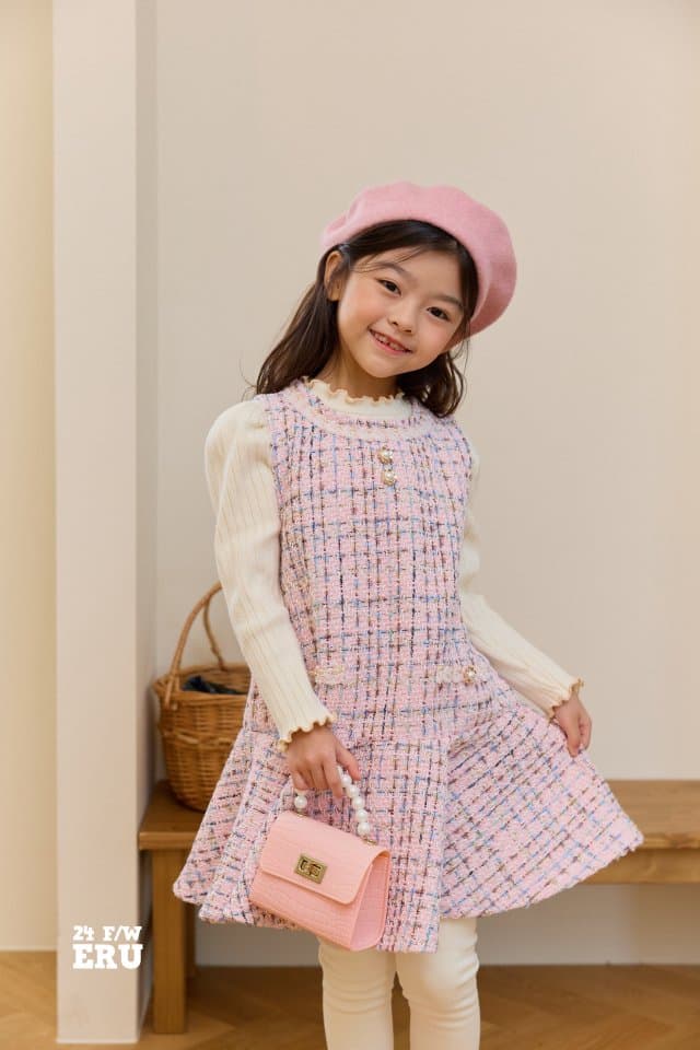 e.ru - Korean Children Fashion - #fashionkids - Tweed Jumper Skirt - 4