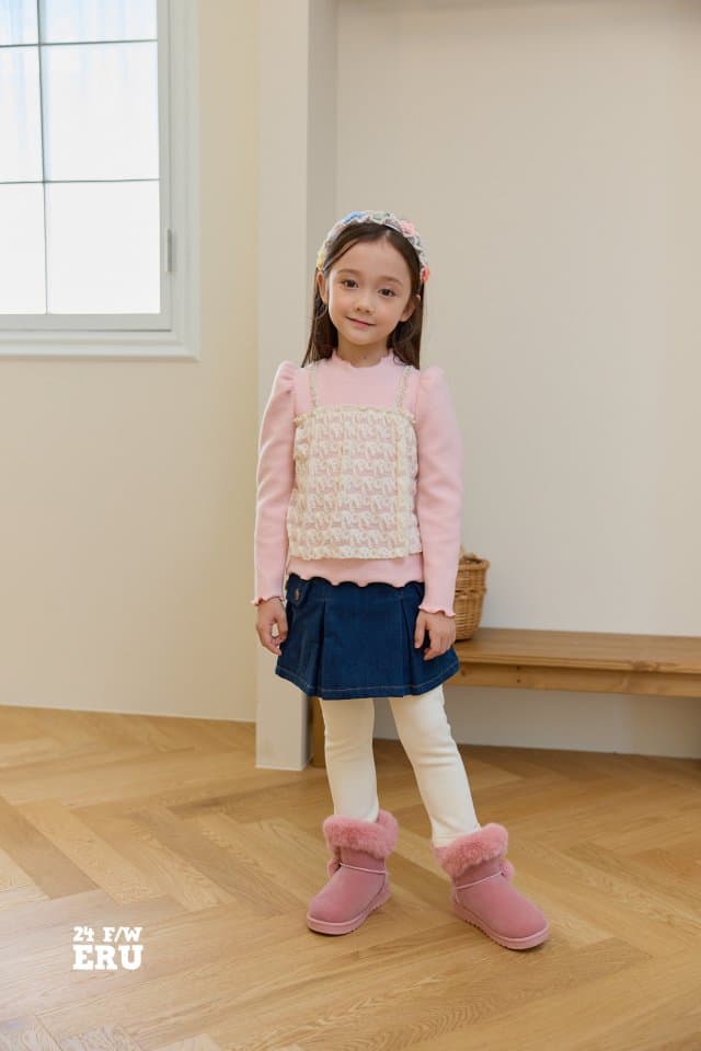 e.ru - Korean Children Fashion - #magicofchildhood - Denim Cargo Skirt Leggings - 6