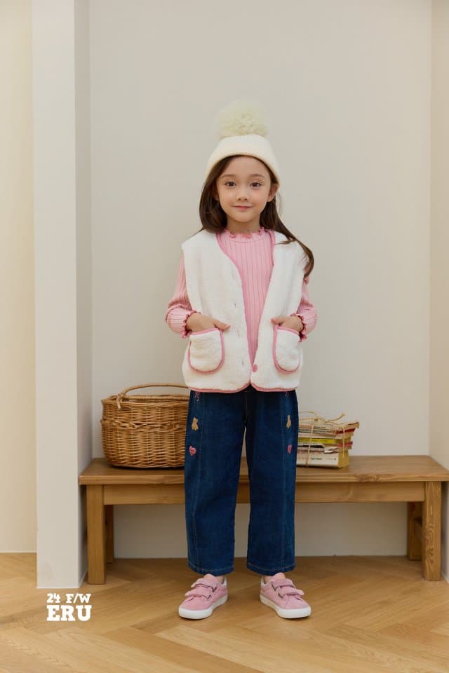 e.ru - Korean Children Fashion - #todddlerfashion - Bear Denim Pants - 4