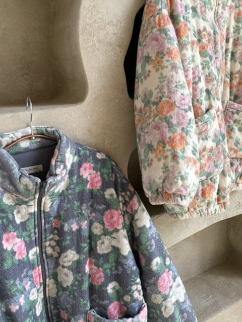 Adult Floral Zip-up