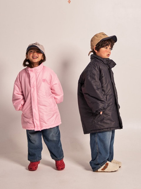 Black Pink Padded Long Jumper