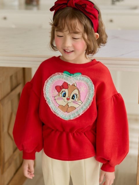 Heart Lace Long Sweatshirt