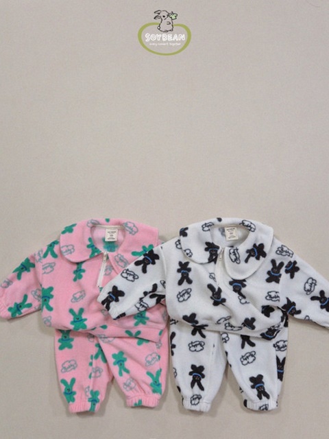 Bunny Fleece Top Bottom Set
