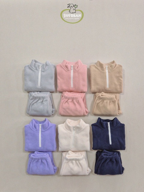Mockneck Fleece Top Bottom Set