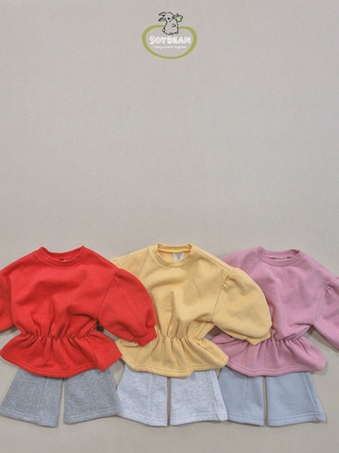 Fleece Raglan Bootcut Top Bottom Set