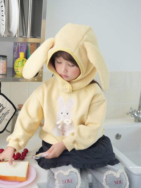 Check Frill Rabbit Sweatshirt