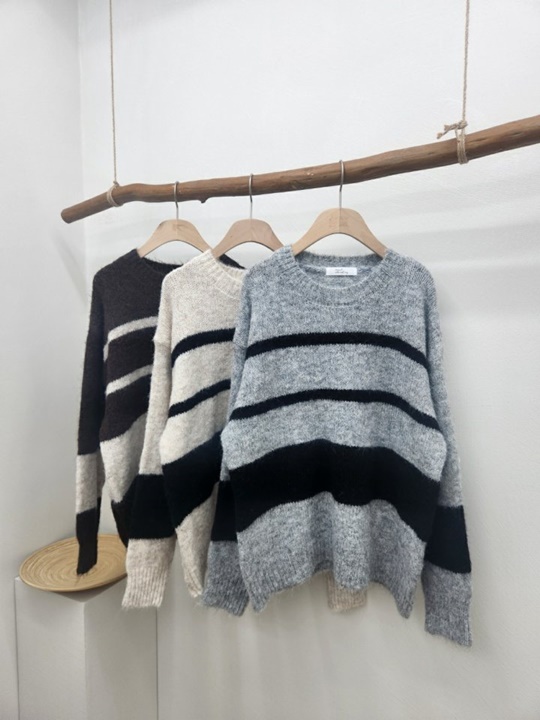 Again Stripe Knit Sweater