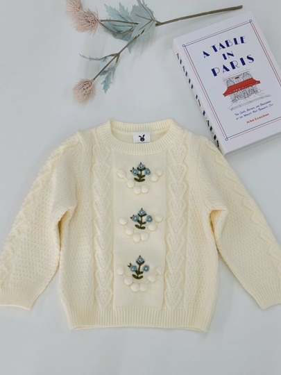 Flower Embroiery Knit Sweater