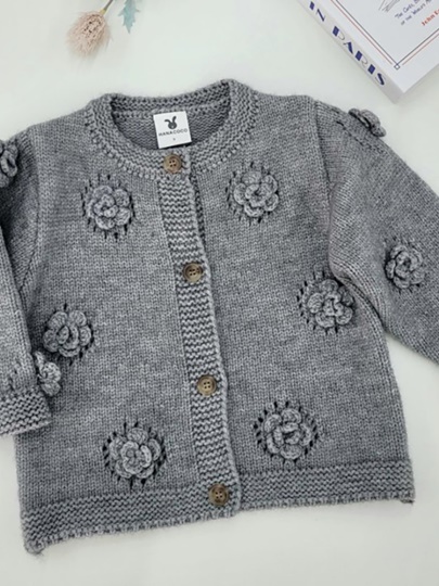 Flower Motive Cardigan