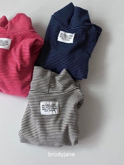 Stripe High Neck Tee