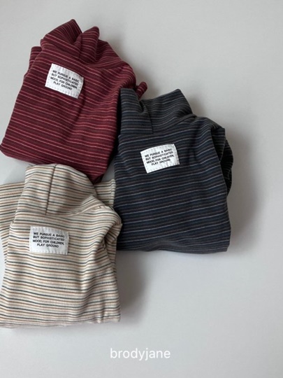Multi Stripe High Neck Tee
