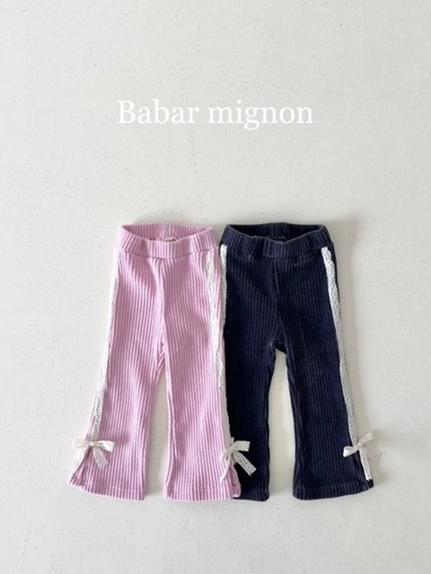 Ribbon Ribbed Bootcut Pants