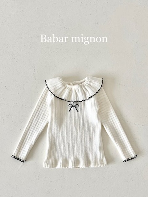 Ribbon Frill Ribbed Tee