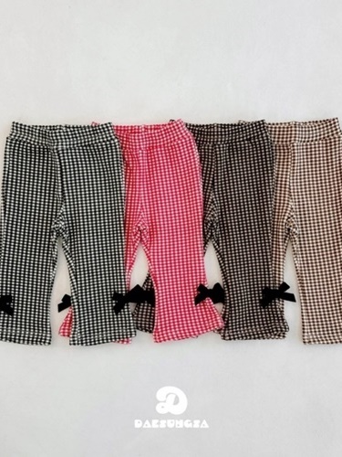 Mink Check Ribbon Bootscut Pants