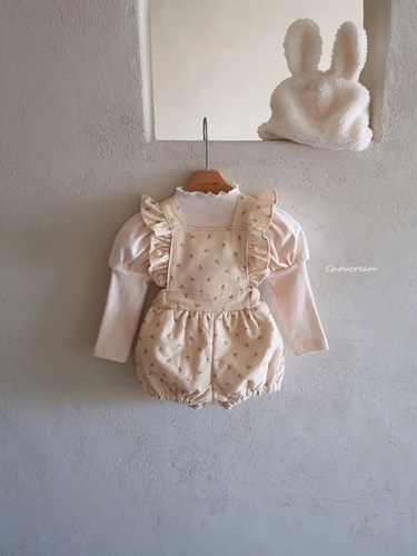 Padding Frill Suspender Romper