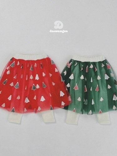 Fleece Christmas Skirt Leggings