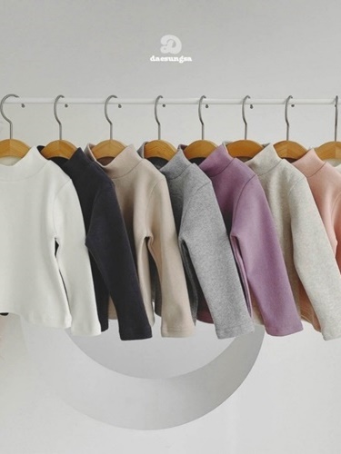 Peach Single Turtleneck Tee