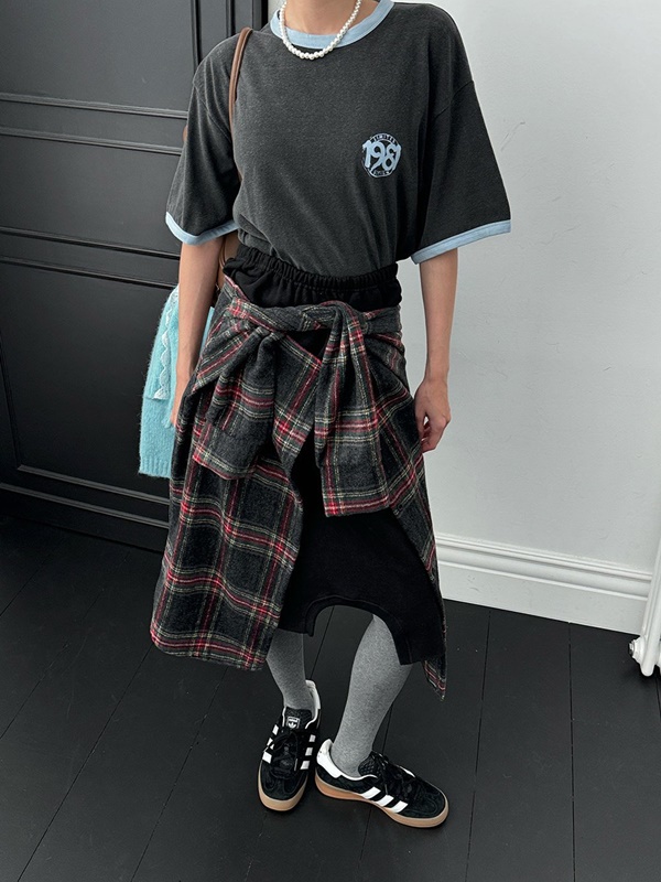 Check Layered Skirt