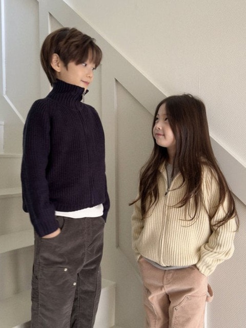 Full Zip-up Knit Jacket