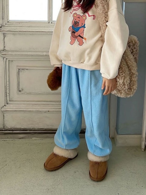 Crayon Boucle Fleece Jogger Pants with Mom
