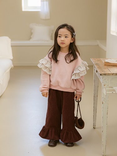 Corduroy Frill Wide Pants