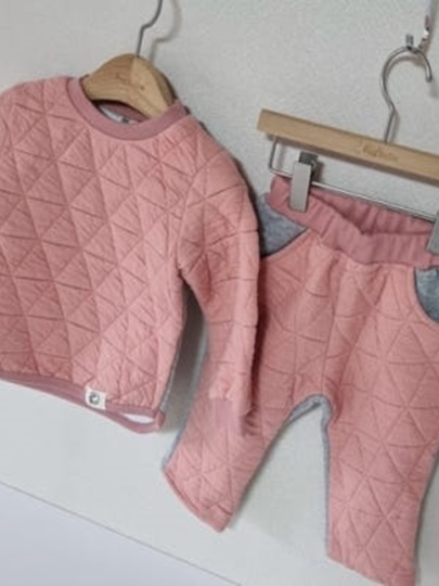Quilted Mink Fleece Top Bottom Set