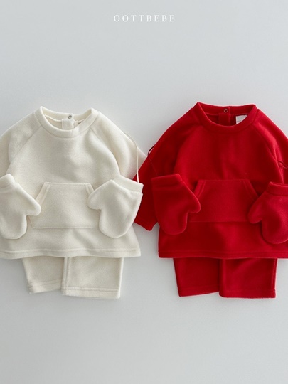 X-mas Fleece Top Bottom Set