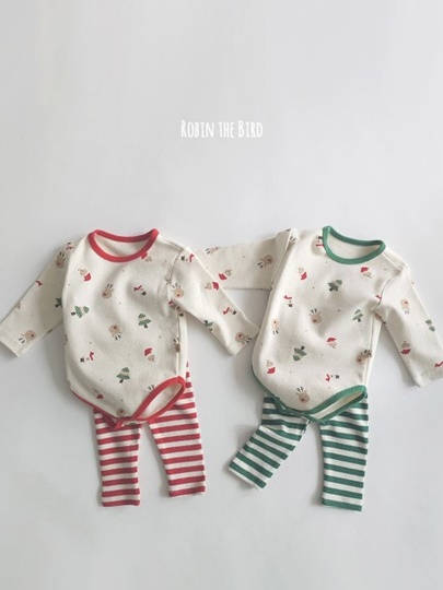Christmas Body Suit Top Bottom Set Christmas Body Suit Top Bottom Set