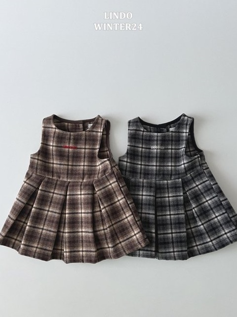 Check Pleated One-piece