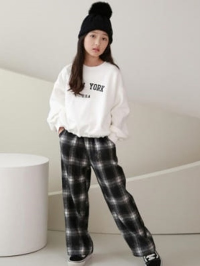 Check Wide Pants