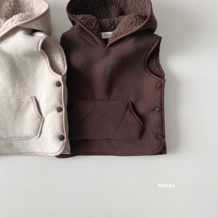 Amigo - Korean Children Fashion - #childofig - Fleece Hood Vest - 2
