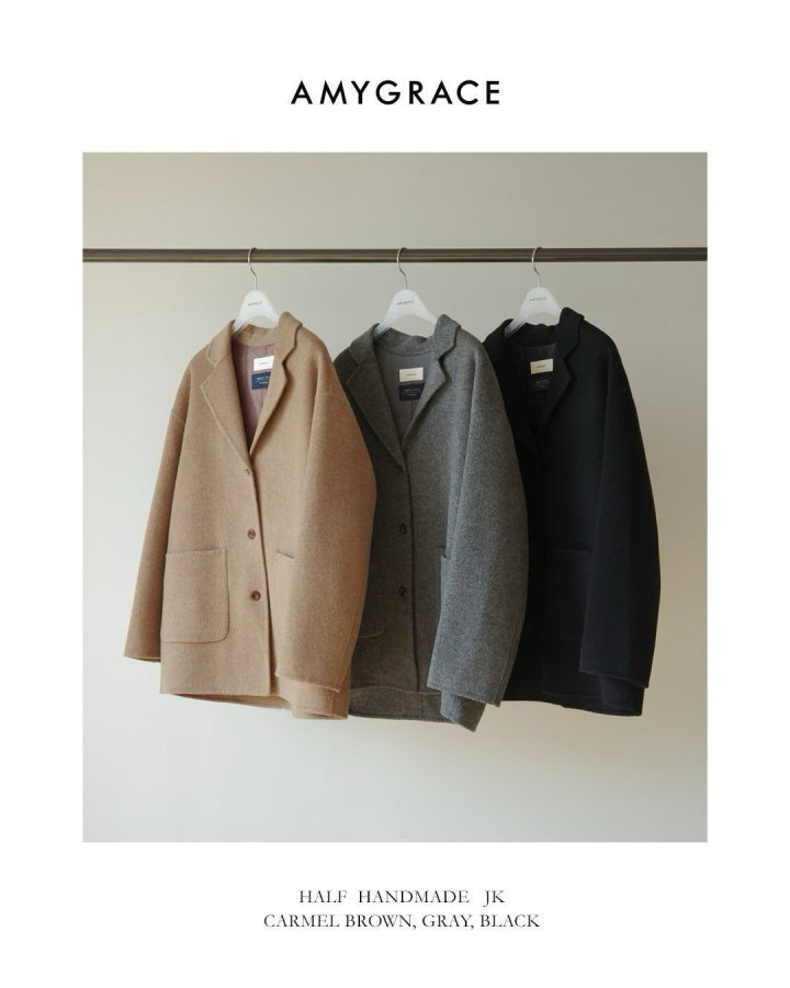 Amygrace - Korean Women Fashion - #momslook - Half Quilting Hanmade Coat - 10