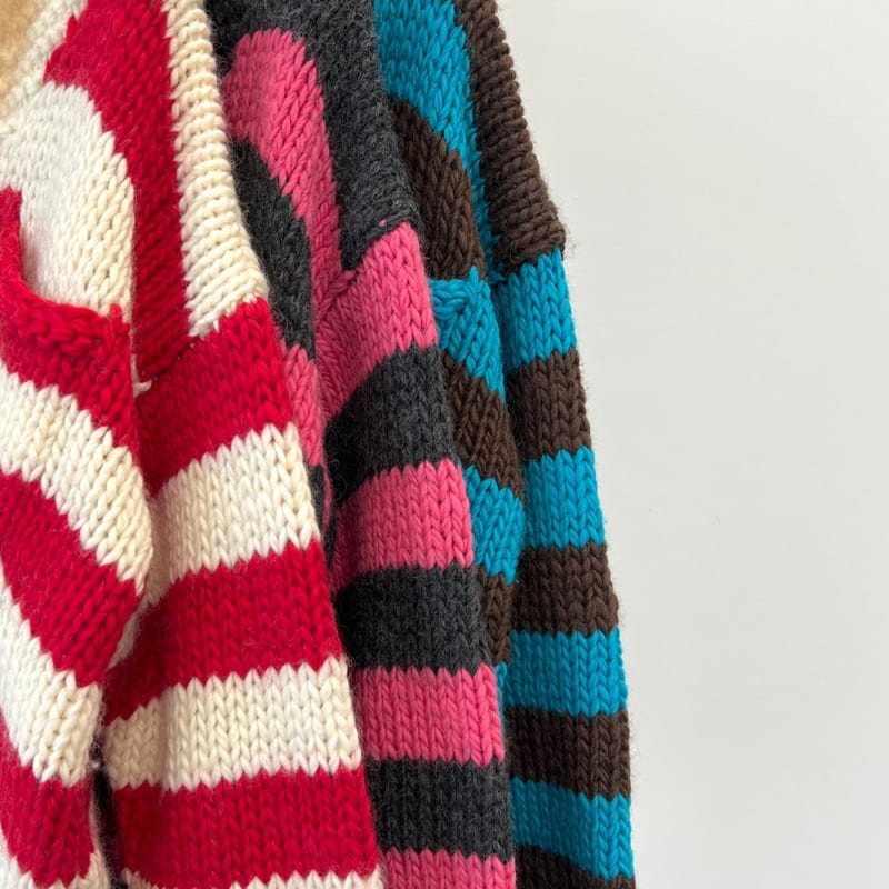 Another Avenue - Korean Women Fashion - #momslook - Coychan Handmade Stripe Cardigan - 2