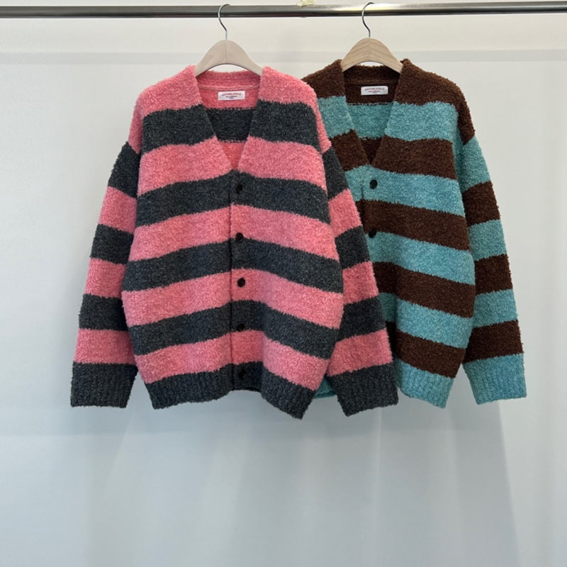 Another Avenue - Korean Women Fashion - #womensfashion - Buckle Stripe Cardigan