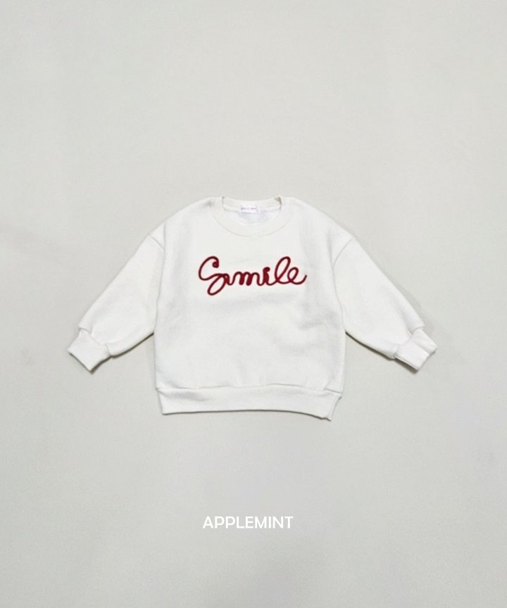 Applemint - Korean Children Fashion - #fashionkids - Smile Embroidery Sweatshirts - 2