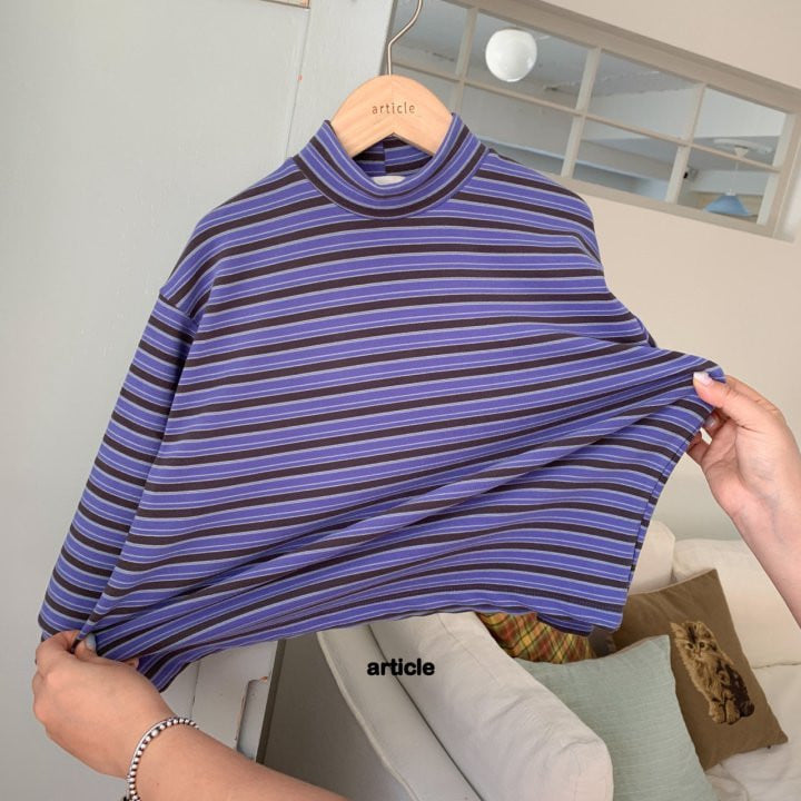 Article - Korean Children Fashion - #childrensboutique - Umu Stripe Turtleneck - 3