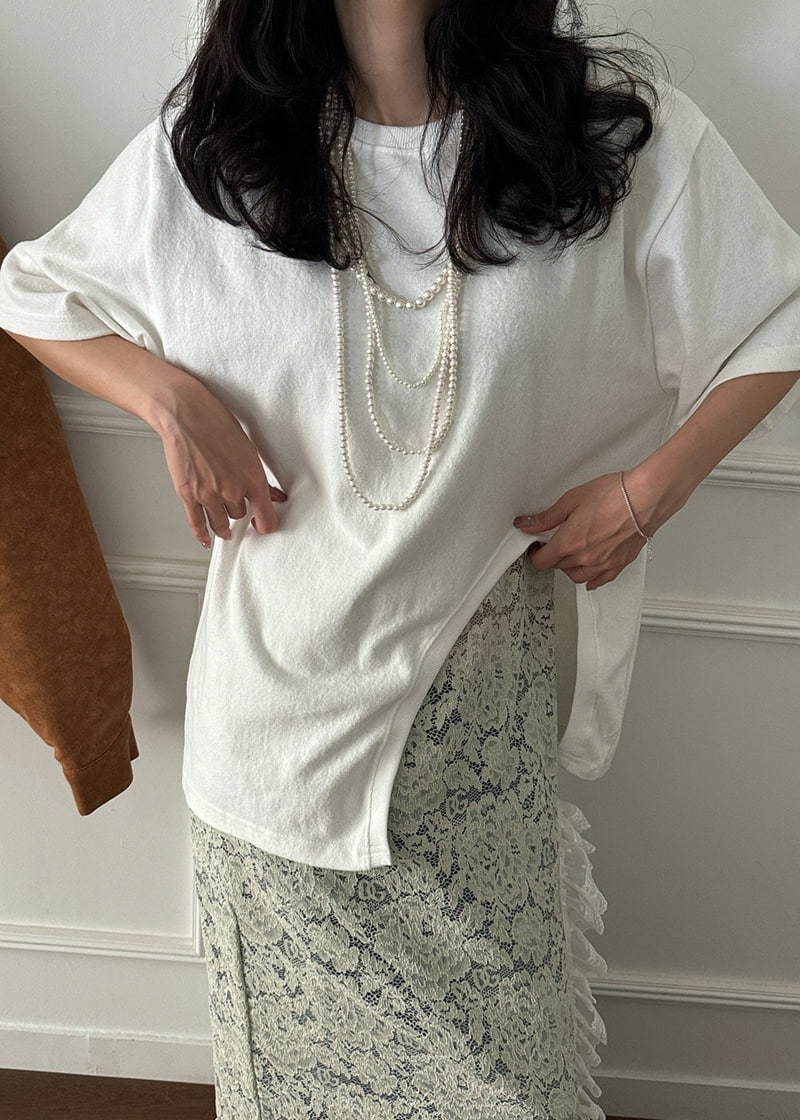 Auver_Fit - Korean Women Fashion - #momslook - Double Neck Pigment Tee - 11
