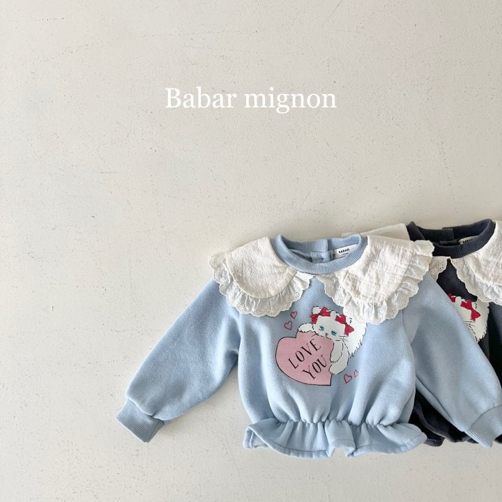 Babar Mignon - Korean Children Fashion - #toddlerclothing - Love Collar Sweatshirts - 4