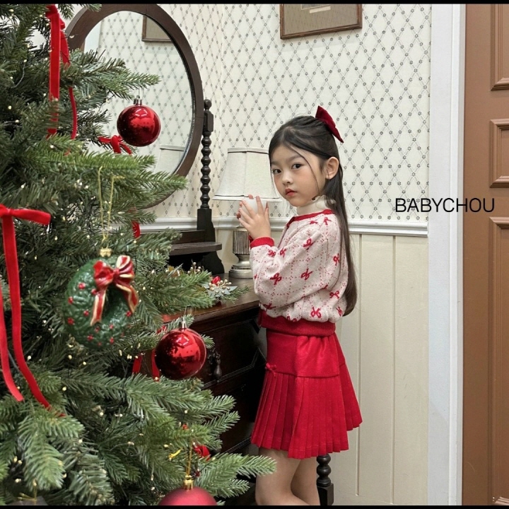 Babychou - Korean Children Fashion - #childrensboutique - Jacquard Ribbon Cardigan - 7