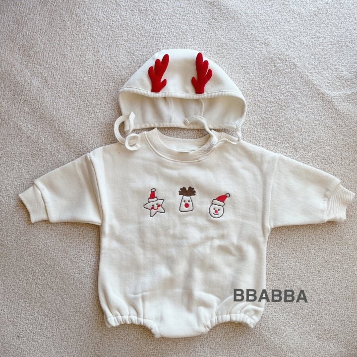 Bbabba - Korean Baby Fashion - #onlinebabyshop - Santa Nara Fleece Embroidery Suit - 5
