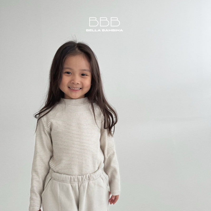 Bella Bambina - Korean Baby Fashion - #babyoutfit - Stripe Mockneck Tee - 4
