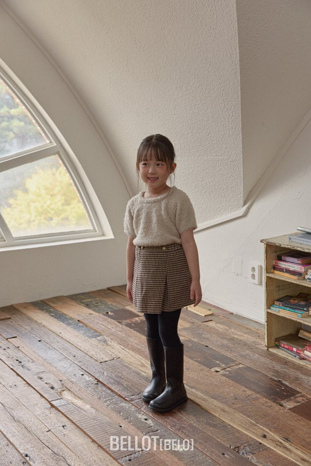 Bellot - Korean Children Fashion - #todddlerfashion - Feather Short Sleeve Knit - 4