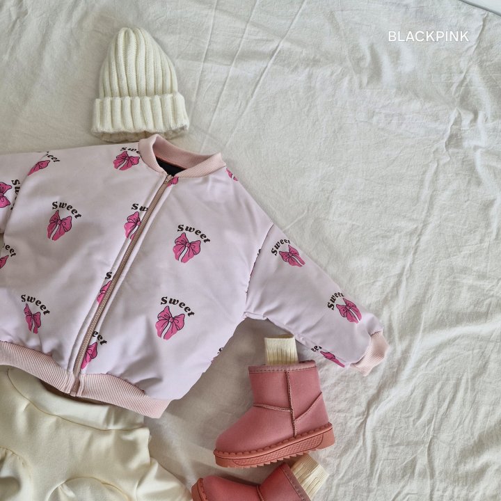Black Pink - Korean Children Fashion - #Kfashion4kids - Ribbon Padded Jumper - 6
