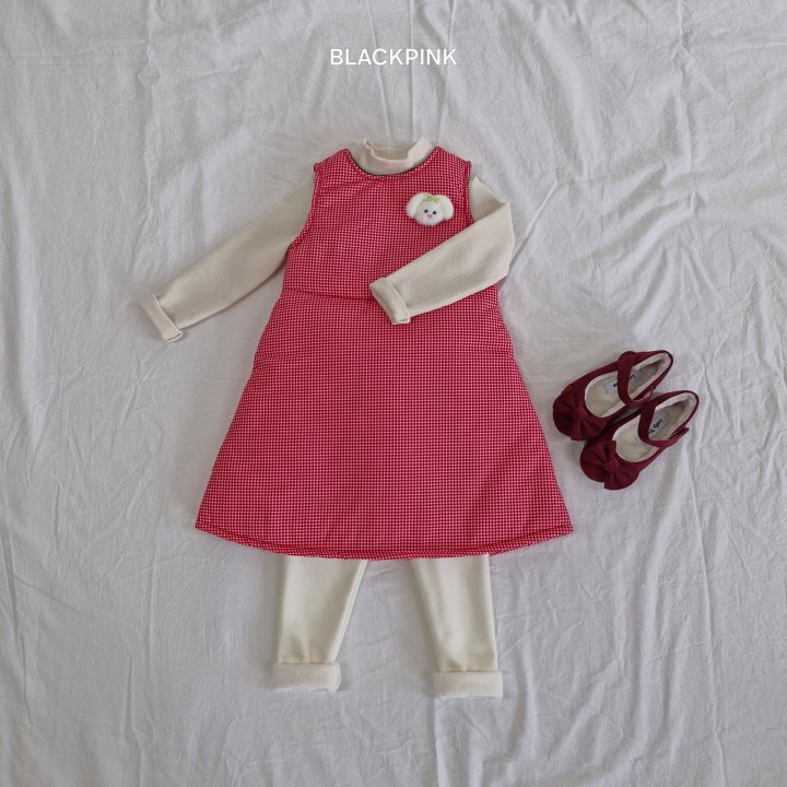 Black Pink - Korean Children Fashion - #childofig - Sanrio Check Padding One-piece - 7