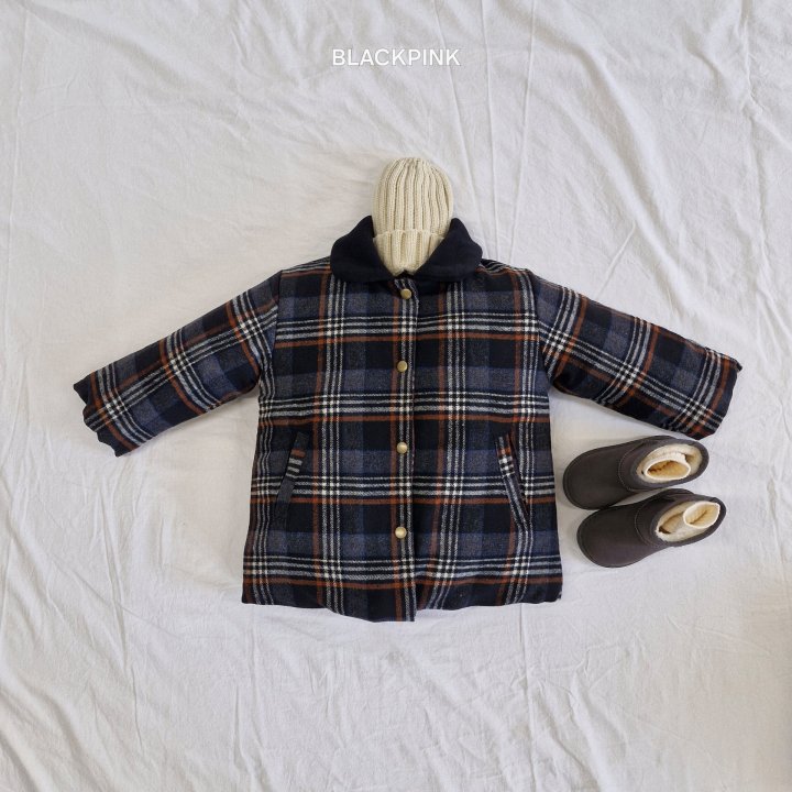 Black Pink - Korean Children Fashion - #discoveringself - Moranga Check Coat - 7