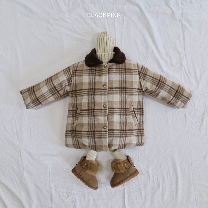 Black Pink - Korean Children Fashion - #kidzfashiontrend - Moranga Check Coat - 11